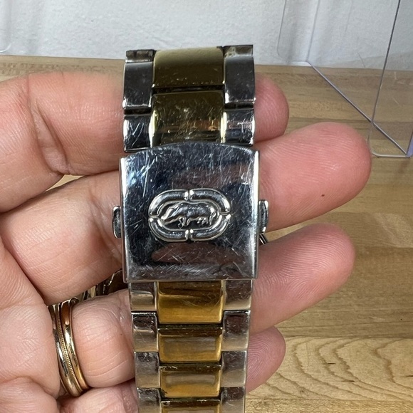 Marc Ecko The Cool Watch Gold and Silver Tone Rhinestone Encrusted Bling Watch - Picture 8 of 11